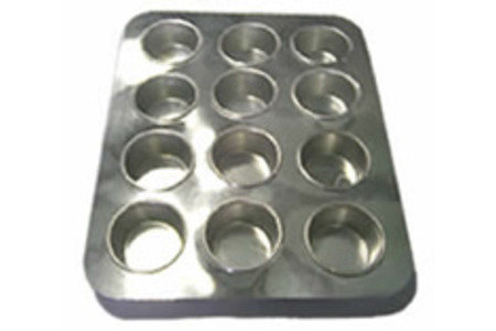Confeitaria: Formas de Alumínio: Bandeja Cup Cake Grande 12 Unidades