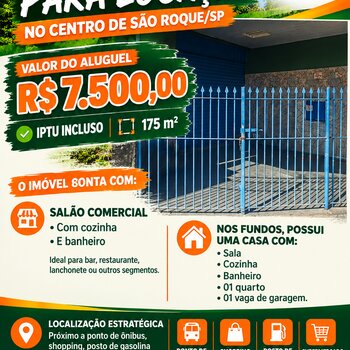 ALUGA se ponto comercial no centro de São Roque!